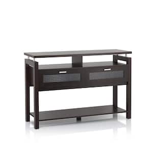 Mackenzee 47.24 in. Espresso Rectangle Wood Console Table with 1-Shelf