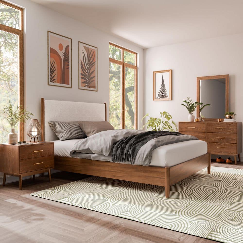 bed and dresser Furniture of America Beau Midcentury 4-Piece Kids Boucle Platform Bedroom Set Furniture Color:Other Color From Chart SS26_drop_1 Gianni Bini Knit Polka Side Mounted Soft Close