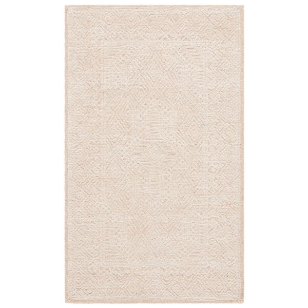SAFAVIEH Textural 3 ft. x 5 ft. Beige/Blush Monochrome Ornate Area Rug