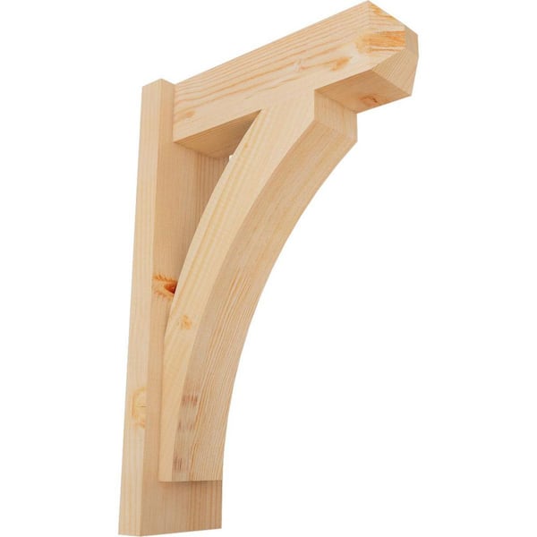 Ekena Millwork 6 in. x 24 in. x 16 in. Douglas Fir Thorton Craftsman Smooth Outlooker