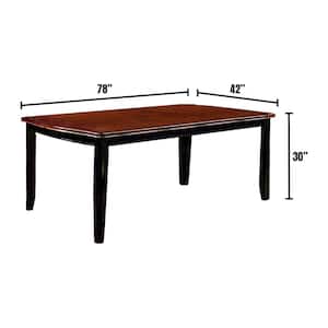 Dover Black and Cherry Transitional Style Dining Table