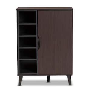 40.9 in. H x 29.4 in. W Brown Particle Board Shoe Storage Cabinet
