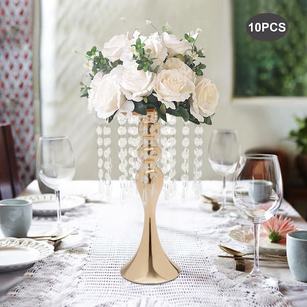 10 Pcs 21.3 inches Tall Crystal Flower Stand Wedding Road Lead Tall Flower  Holders Centerpiece Crystal Flower Chandelier Metal Flower Vase f  シーリングライト、天井照明