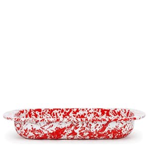 Red Swirl 4.5 qt. Enamelware Baking Pan