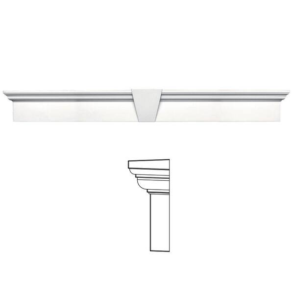 Builders Edge 9 in. x 73-5/8 in. Flat Panel Window Header with Keystone in 117 Bright White