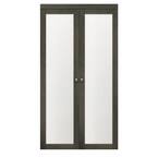 30 in x 80.25 in. Iron Age 1-Lite Tempered Frosted Glass MDF Interior French Door
