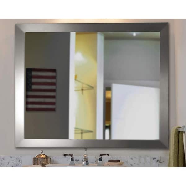 Unbranded Medium Rectangle Silver Modern Mirror (32.5 in. H x 26.5 in. W)