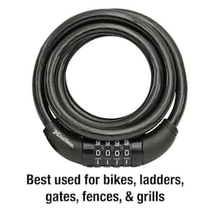 Bike Lock Cable with Combination, Resettable, 5 ft. Long