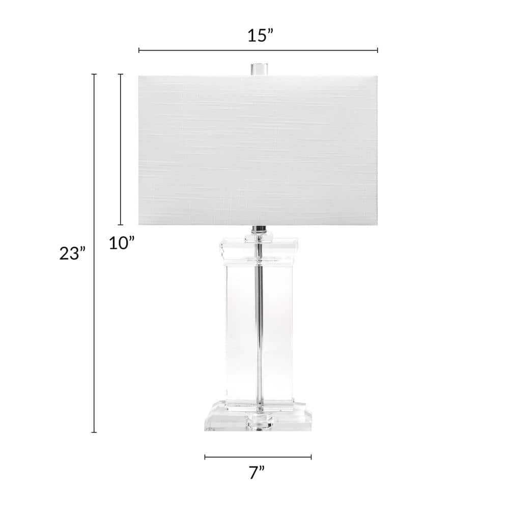Modern Clear Crystal Table Lamp with Cotton Shade