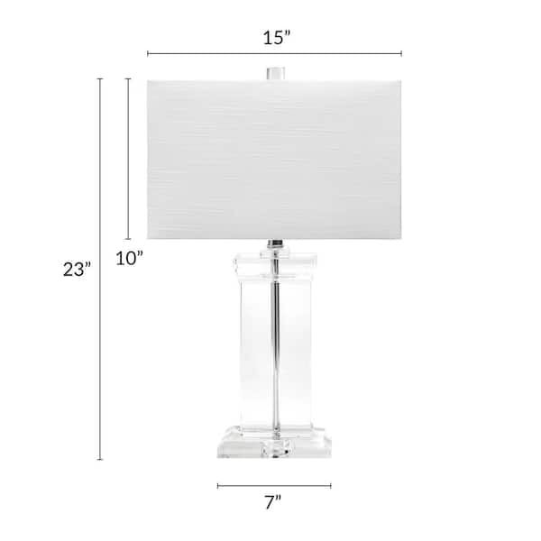 Leeuw Momentum Gehuurd nuLOOM Toledo 25 in. Clear Glam Table Lamp, Dimmable MCT11AA - The Home  Depot