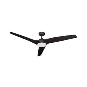 Evolution 60 in. Integrated LED Indoor/Outdoor Oil Rubbed Bronze Ceiling Fan with Light and Remote Control