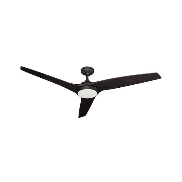 TroposAir Evolution 60 in. Integrated LED Indoor/Outdoor Oil Rubbed Bronze Ceiling Fan with Light and Remote Control