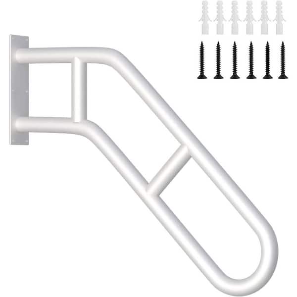 27 U-Shaped Wall Mounted Stair Handrail with Anti-Skid Crossbars for 1-3 Steps Outdoor and Indoor Safety Railing Metal