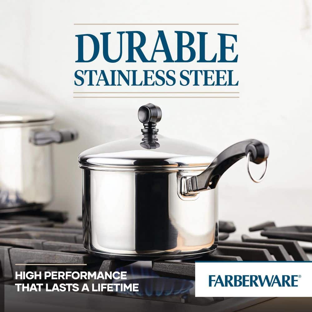 Farberware Classic 2-Quart Silver Stainless Steel Saucepan with Lid
