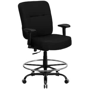 Fabric Adjustable Height Ergonomic Draft Chair in Black