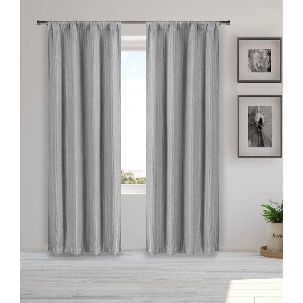 Melita 38 in. W x 84 in. L Polyester Window Panel in Grey