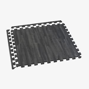 Carbon Printed Wood Grain 24 in. W x 24 in. L x 3/8 in. T Interlocking EVA Foam Gym Flooring Mat, (12 Tiles) 48 sq. ft.