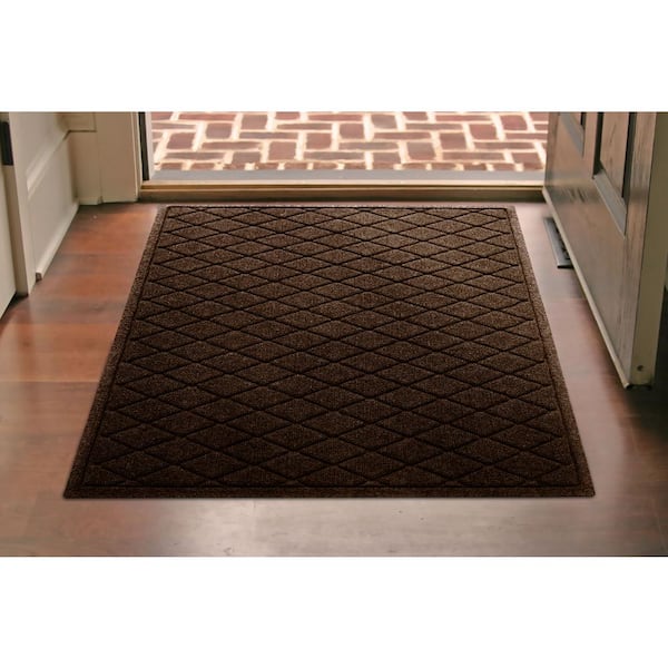 AquaShield Argyle Rubber Doormat, 20377500023, Dark Brown