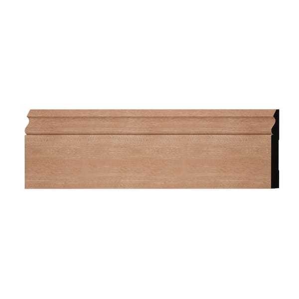 Ekena Millwork WM217 0.56 in. D x 5.25 in. W x 6 in. L Wood (Sapele) Baseboard Moulding Sample