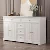 FUFU&GAGA Gray Wood 59.1 in. W Sideboard with 2 Large Drawers, 3 Small  Drawers and 2 Cabinets 33.5 in. H x 15.7 in. D KF020263-03 - The Home Depot