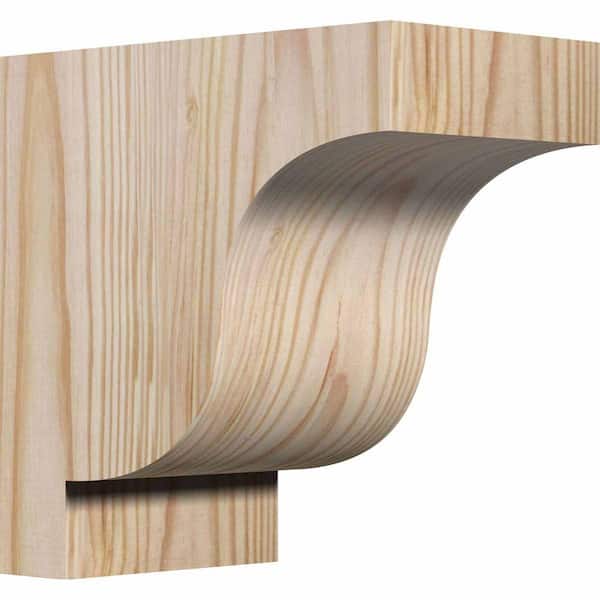 Ekena Millwork 3-1/2 in. x 6 in. x 6 in. Douglas Fir Newport Smooth Corbel