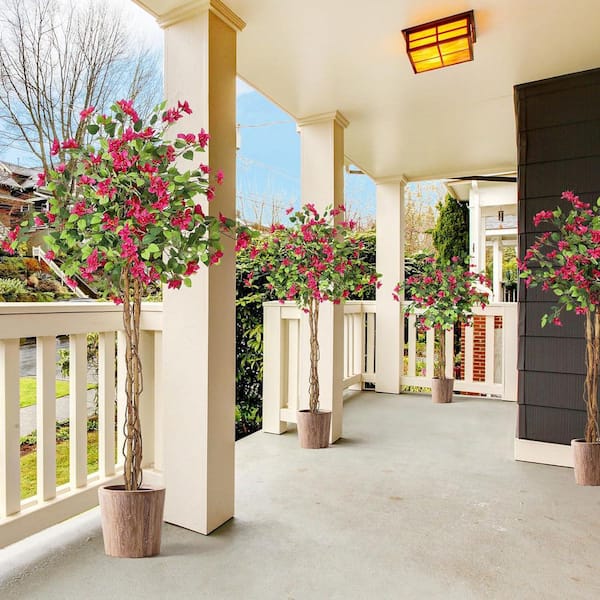 6FT Artificial Bougainvillea Tree, Tall Potted Fake Tree Indoor