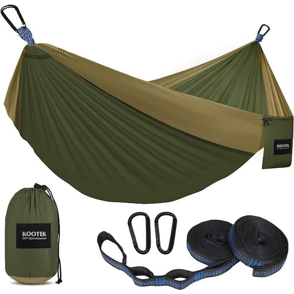 ITOPFOX Heavy Duty 120 in. Portable Hammock Bed Hammock in Olive and Dark Khaki
