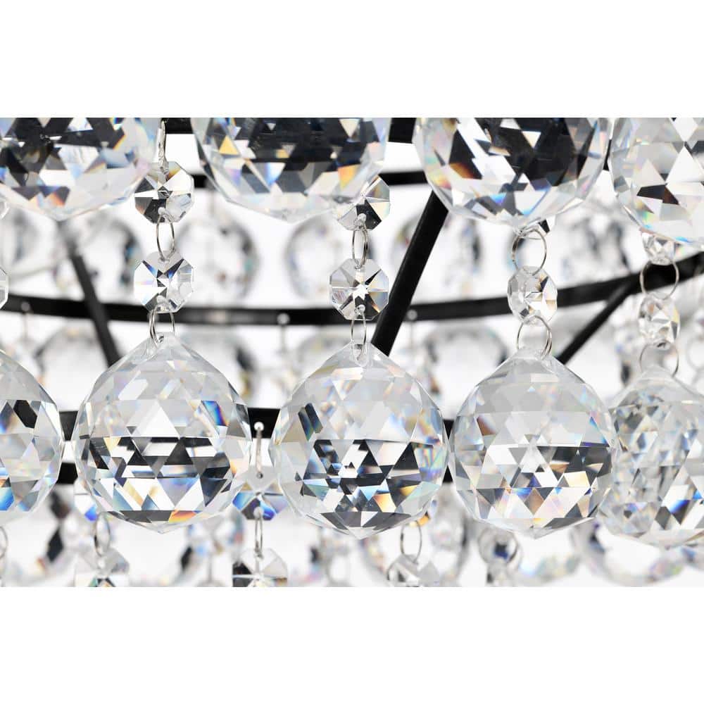 Edvivi Lighting Antique Black Finish 7-Light Empire Four Tier Chandelier with Crystals Hanging