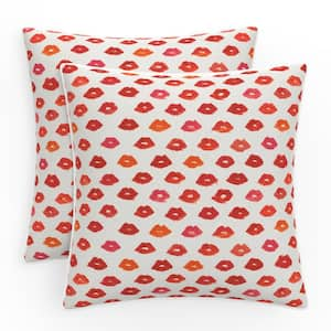 Novelty 16.5 in W x 5 in H Outdoor Accent Throw Pillows 2-Count in Red Glam