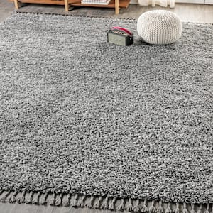 Mercer Shag Plush Tassel Charcoal 4 ft. x 6 ft. Area Rug