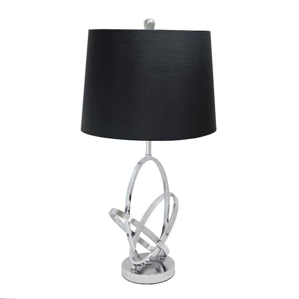Elegant Designs 26 in. Mod Art Polished Chrome Table Lamp with 