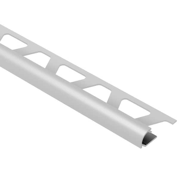 Schluter Rondec Classic Grey Color-Coated Aluminum 5/16 in. x 8 ft. 2-1/2 in. Metal Bullnose Tile Edging Trim