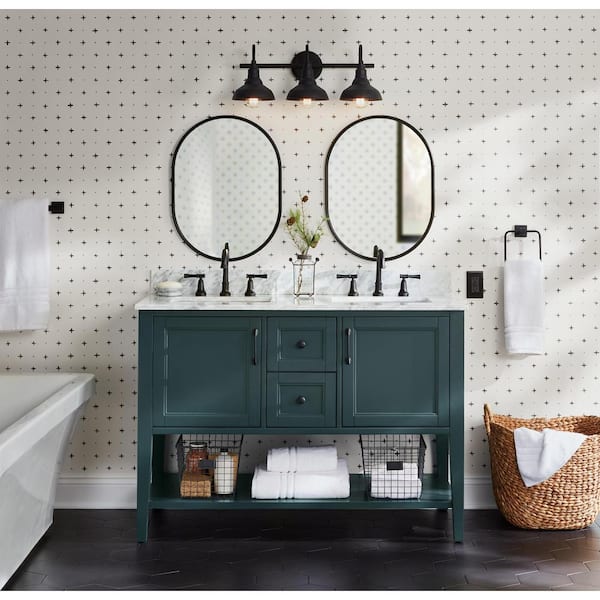 Medium Oval Black Modern Mirror (24 in. H x 18 in. W)