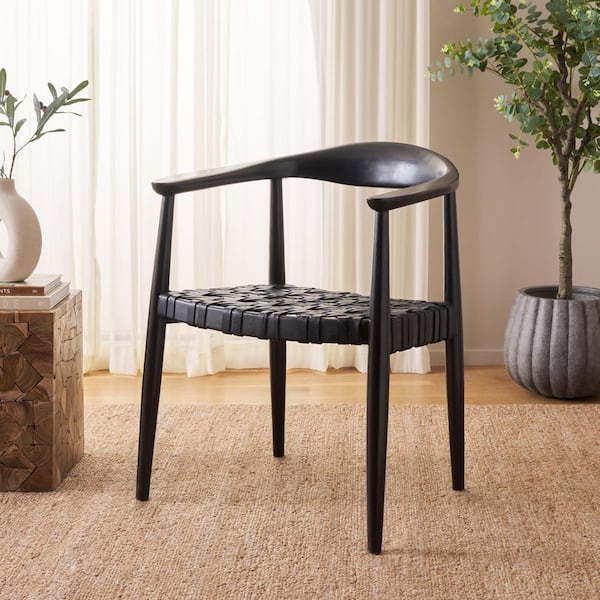 Wald Black Leather Arm Chair