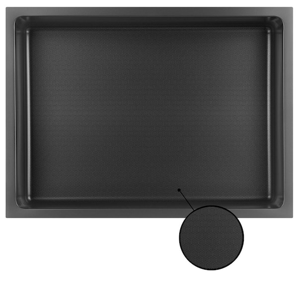 Golden Vantage HEX 16 in. W x 12 in. H x 4 in. D Black Shower