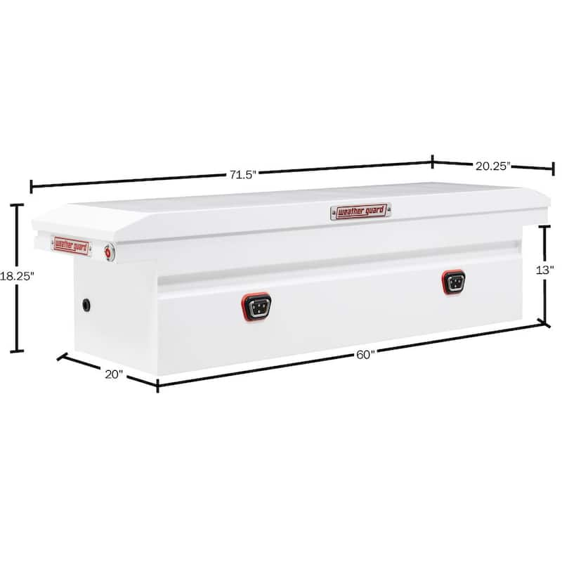 72 in. White Steel Full Size Low Profile Crossover Truck Tool Box