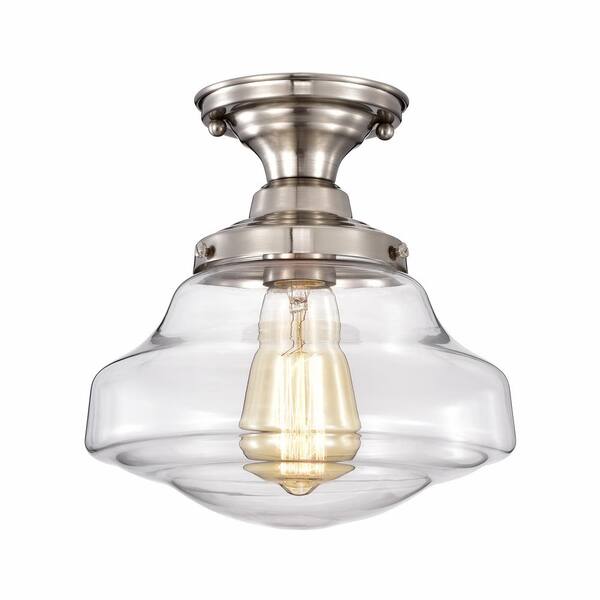 Jushua 4.5 in. 1-Light Silver Metal Wall Sconce with Clear Glass Shade