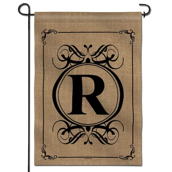 ANLEY 12.5 in. x 18 in. Classic Monogram Letter R Double Sided Garden Flag, Family Last Name Initial Yard Flags