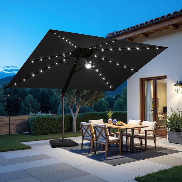 lowes lighted patio umbrella Sunnydaze 10-Foot Solar Offset with Lights, Cherry You can happily enjoy an afternoon tea under 9 ft JOYESERY 10 ft. x 6.5