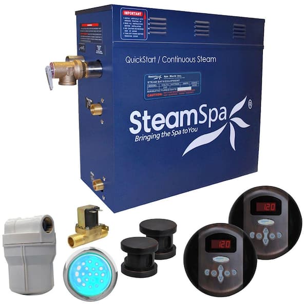 SteamSpa Royal 10.5kW QuickStart Steam Bath Generator Package with Built-In Auto Drain in Oil Rubbed Bronze