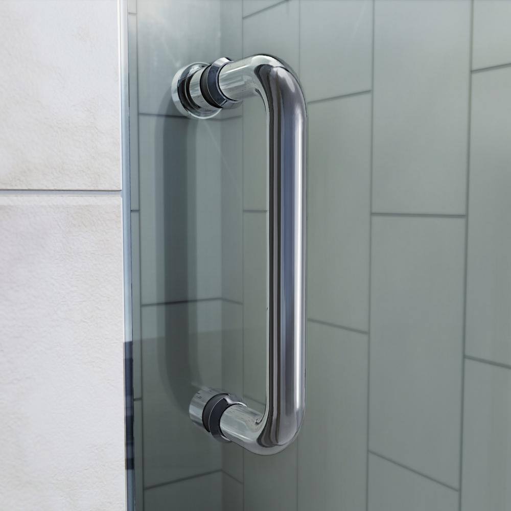 Flex 36" Frameless Chrome Pivot Shower Kit with Clear Glass