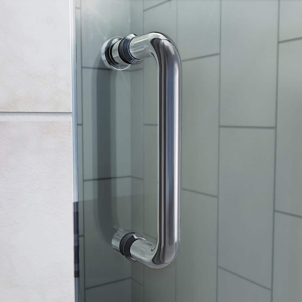 Flex 48" Chrome Semi-Frameless Pivot Shower Kit with Clear Glass