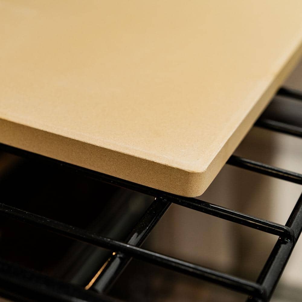 Old Stone Beige Cordierite Rectangle Pizza Stone, 14x16-Inch