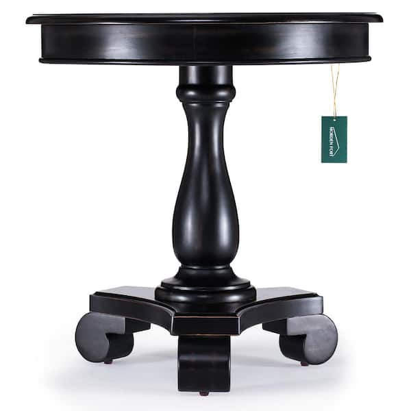  CMYAOYC Solid Wood Small Table Stand, Retro X-Shaped Metal  Bracket Round Side Tables Living Room, Simple Small Round End Tables  Bedroom (Color : Black) : Home & Kitchen