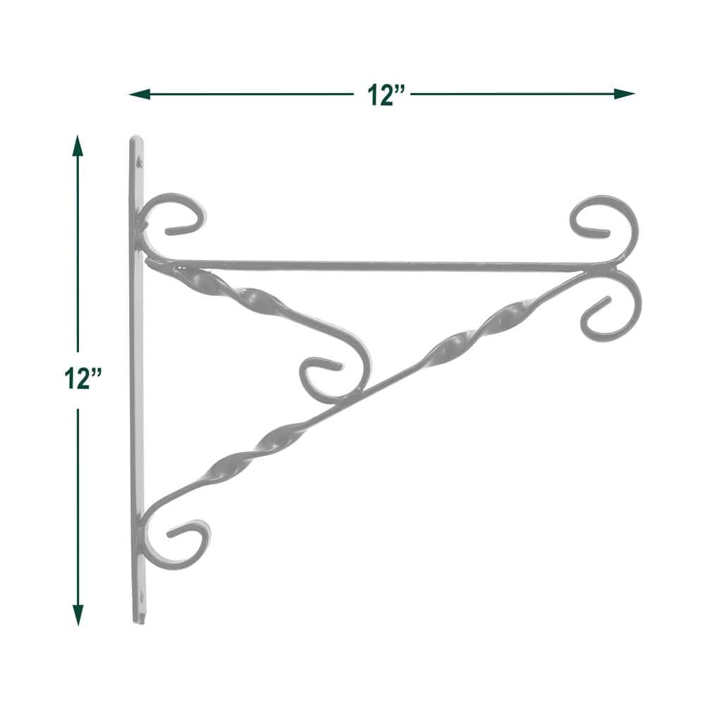 12-inch Black Metal Weather Resistant Plant Bracket Set