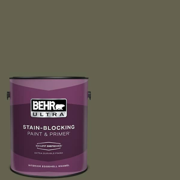 BEHR ULTRA 1 gal. #N350-7A Mountain Olive Extra Durable Eggshell Enamel Interior Paint & Primer