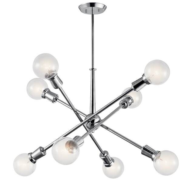 Kichler Armstrong 8-Light Chrome Mid-century Chandelier