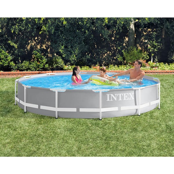 Intex 26710EH 12 ft. x 30 in. Durable Prism Steel Frame Above Ground Swimming Pool - 2