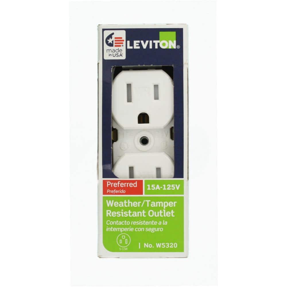 White Tamper Resistant Duplex Outlet with Wall Plate