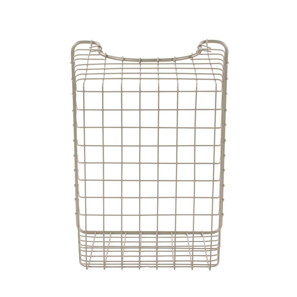 Vintage Chic Satin Nickel Scoop Wire Storage Basket